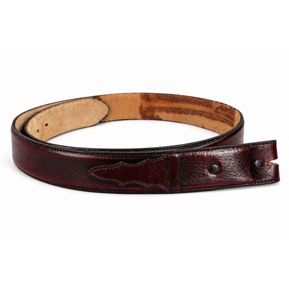 Tony Lama Leather Belt Brown Burgundy Western USA Made 46” Long Men’s 42